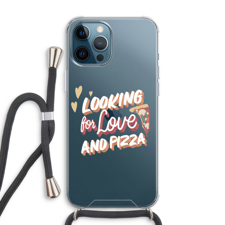 Pizza is the answer: iPhone 12 Pro Max Transparant Hoesje met koord