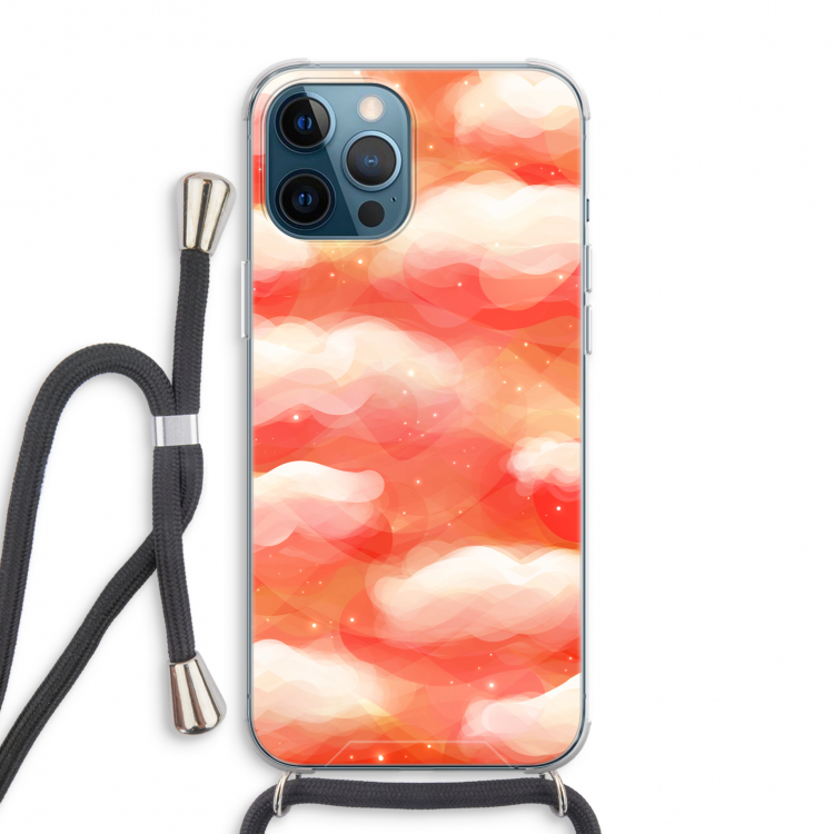 Lichte Wolken: iPhone 12 Pro Max Transparant Hoesje met koord