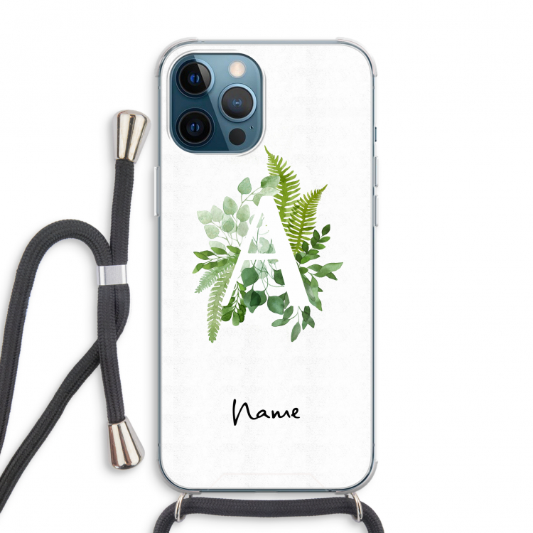Green Brush: iPhone 12 Pro Max Transparant Hoesje met koord