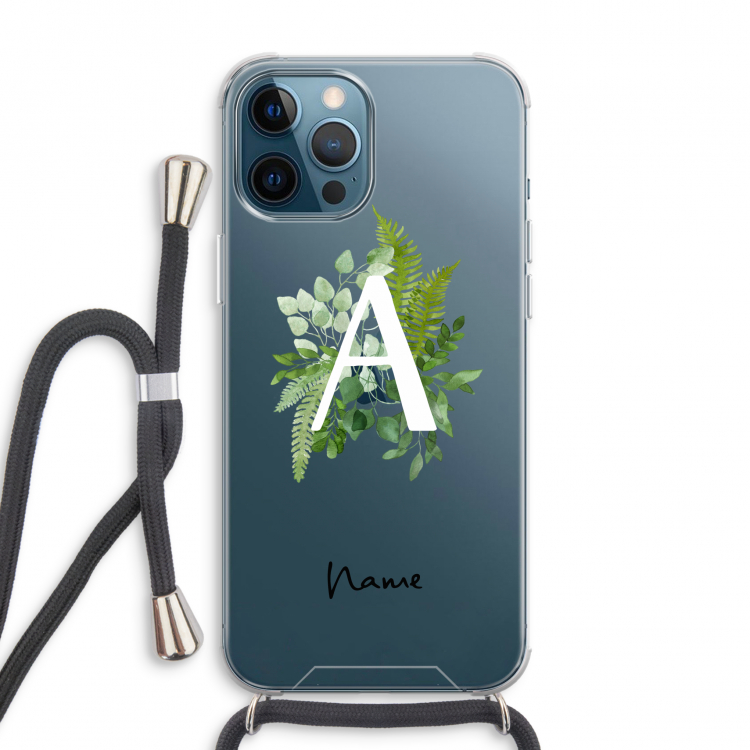Green Brush: iPhone 12 Pro Max Transparant Hoesje met koord