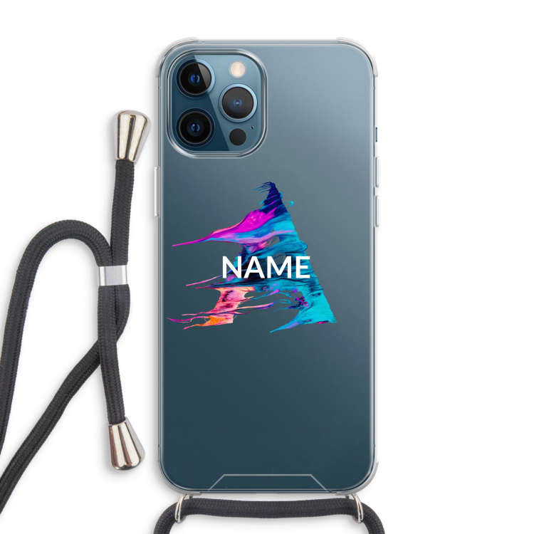 Abstract Spectrum: iPhone 12 Pro Max Transparant Hoesje met koord