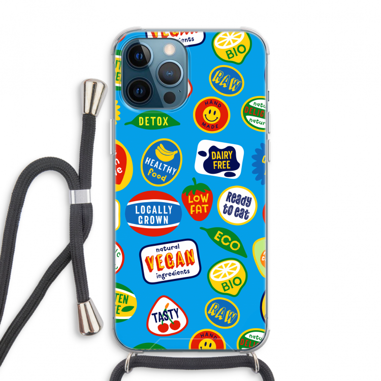 Fruitsticker: iPhone 12 Pro Max Transparant Hoesje met koord
