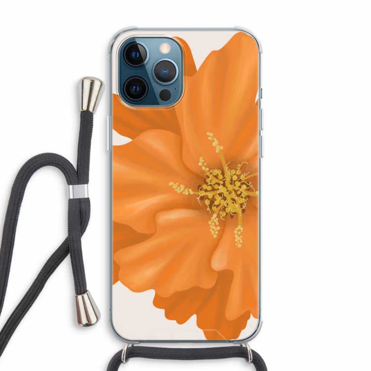 Orange Ellila flower: iPhone 12 Pro Max Transparant Hoesje met koord