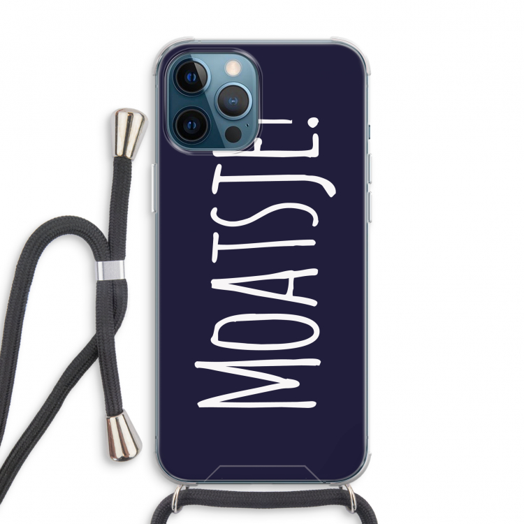 Moatsje!: iPhone 12 Pro Max Transparant Hoesje met koord