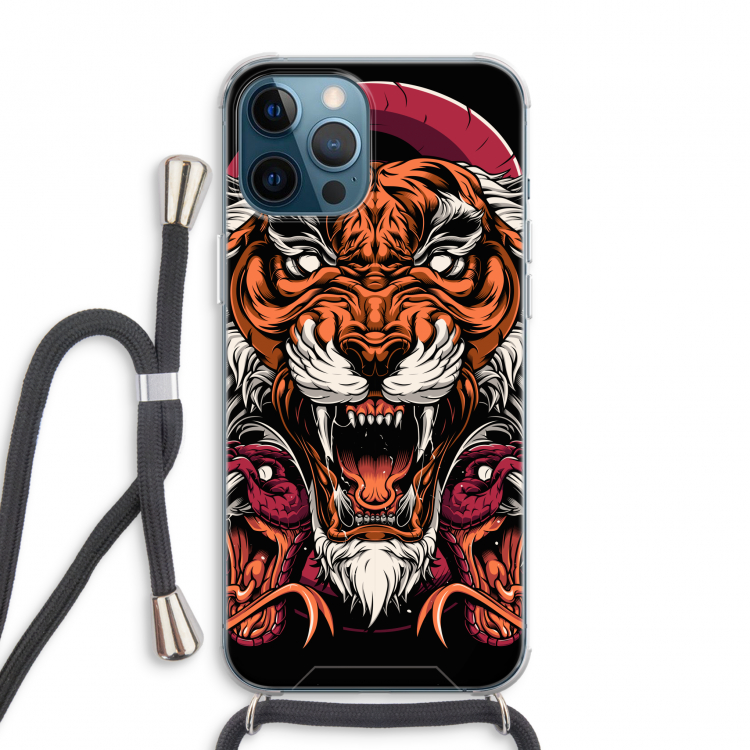 Tiger and Rattlesnakes: iPhone 12 Pro Max Transparant Hoesje met koord