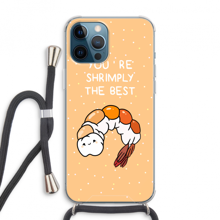 You're Shrimply The Best: iPhone 12 Pro Max Transparant Hoesje met koord