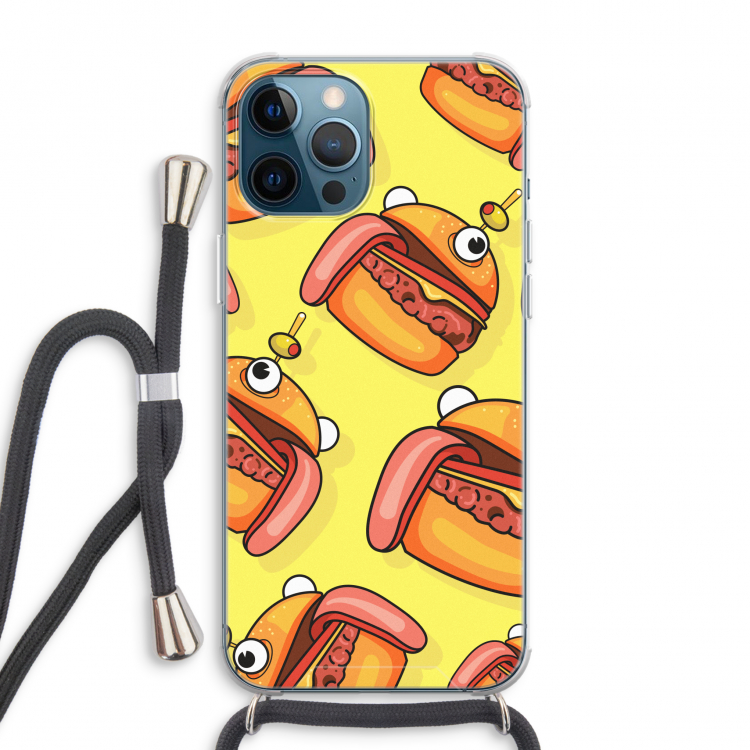 Hamburger: iPhone 12 Pro Max Transparant Hoesje met koord