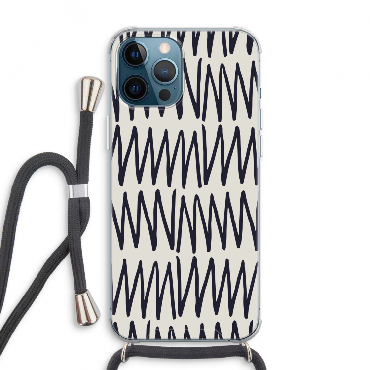 Marrakech Zigzag: iPhone 12 Pro Max Transparant Hoesje met koord