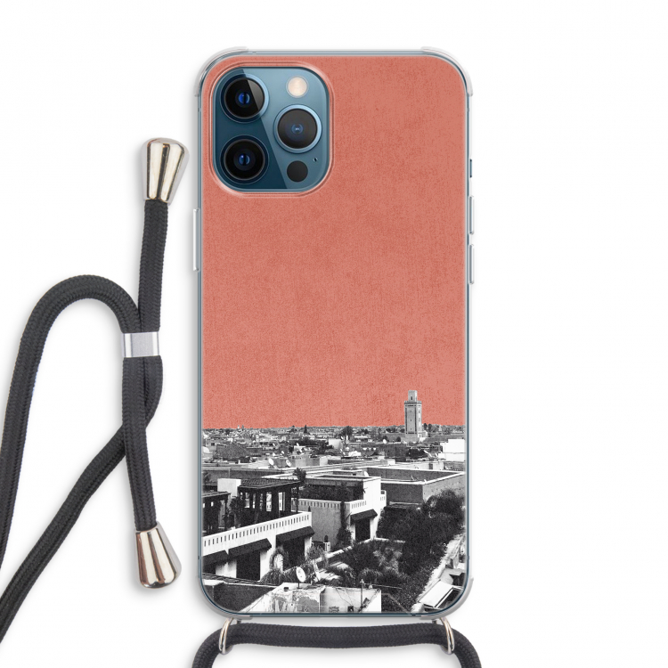 Marrakech Skyline : iPhone 12 Pro Max Transparant Hoesje met koord