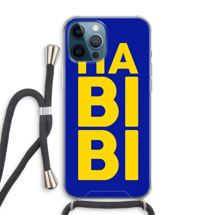 Habibi Blue: iPhone 12 Pro Max Transparant Hoesje met koord