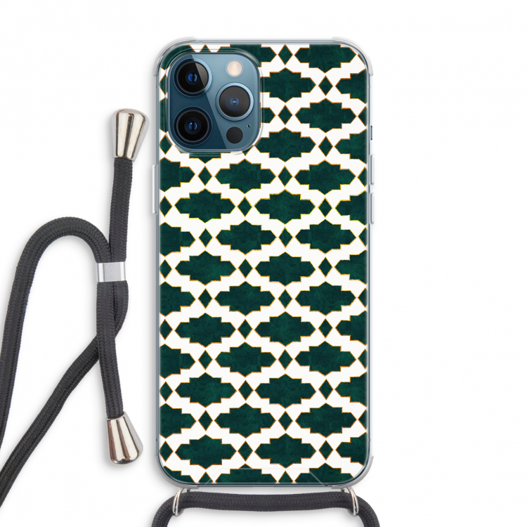 Moroccan tiles: iPhone 12 Pro Max Transparant Hoesje met koord