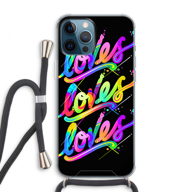 Loves: iPhone 12 Pro Max Transparant Hoesje met koord