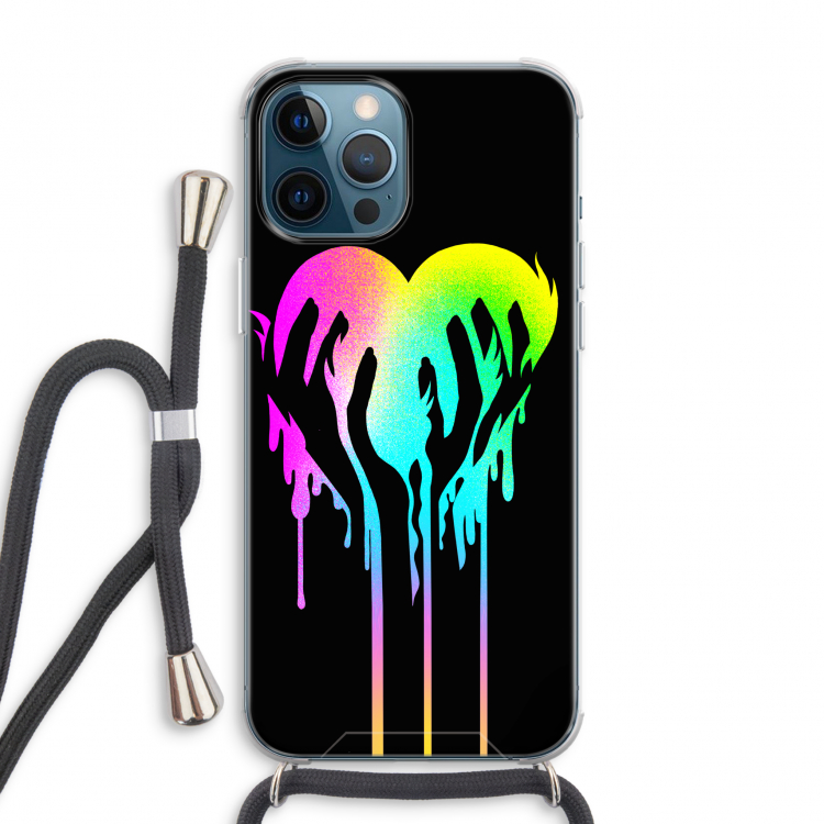 Hold My Heart: iPhone 12 Pro Max Transparant Hoesje met koord