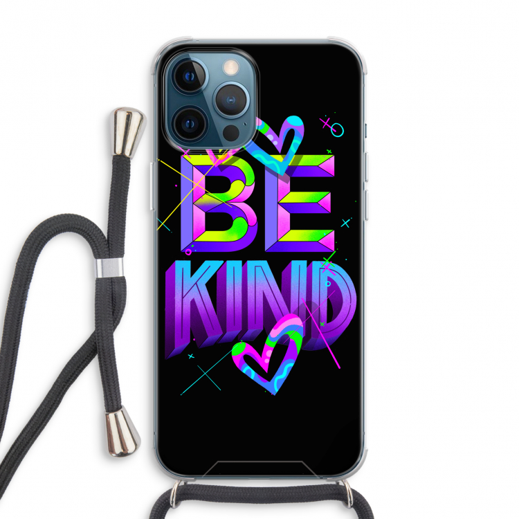 Be Kind: iPhone 12 Pro Max Transparant Hoesje met koord