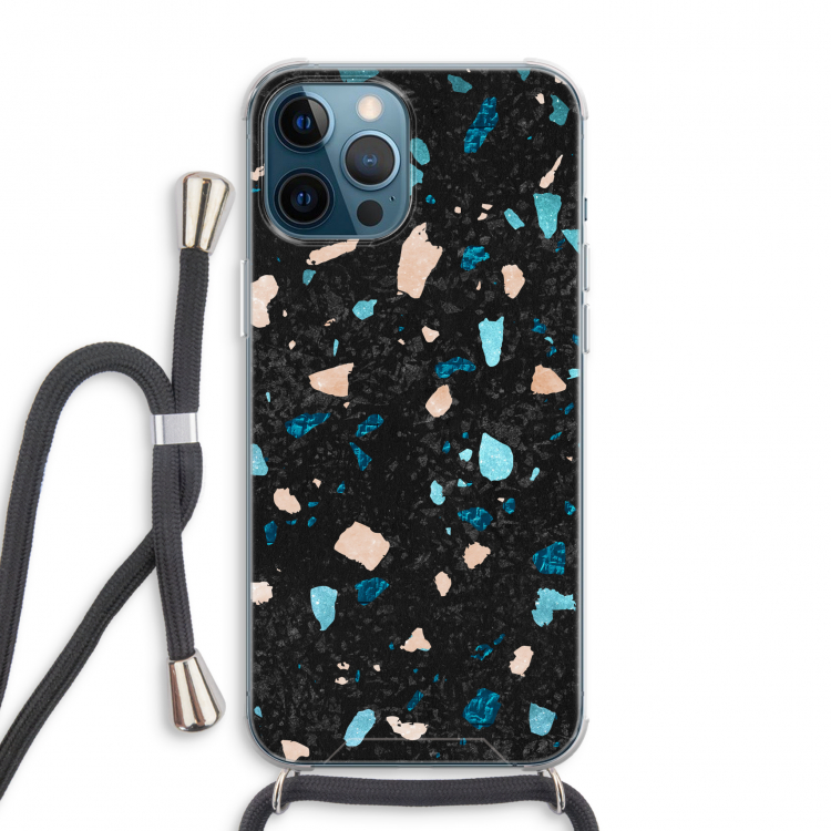 Terrazzo N°11: iPhone 12 Pro Max Transparant Hoesje met koord
