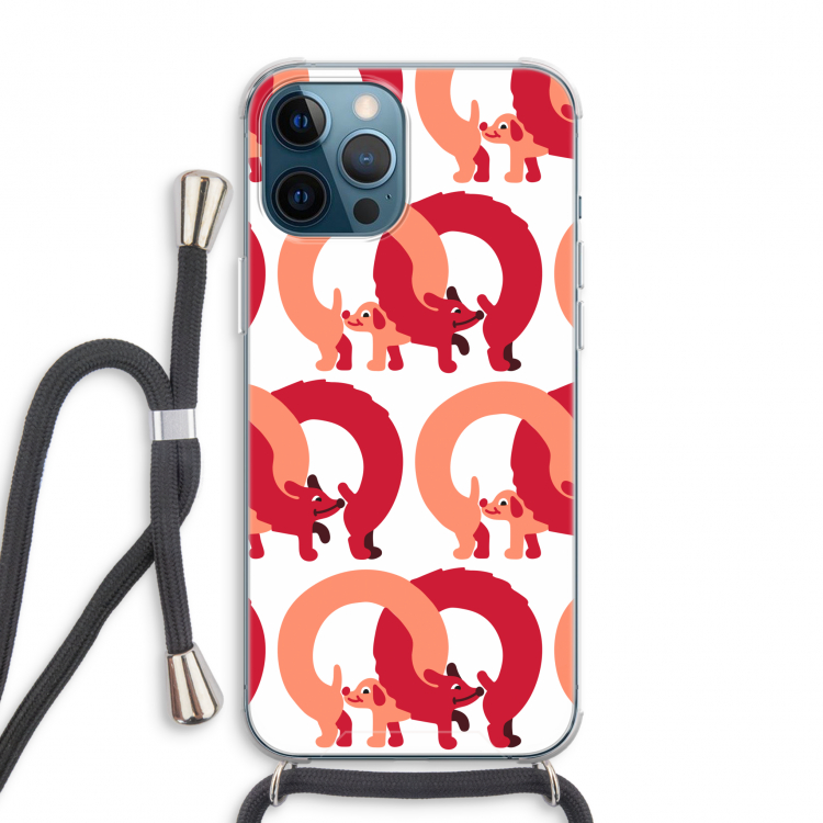 Dogs: iPhone 12 Pro Max Transparant Hoesje met koord