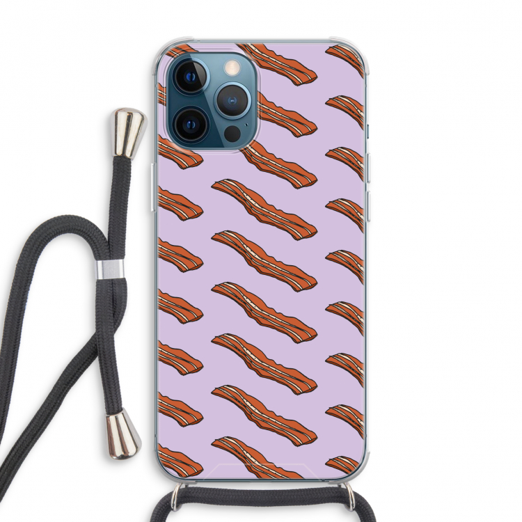 Bacon to my eggs #2: iPhone 12 Pro Max Transparant Hoesje met koord