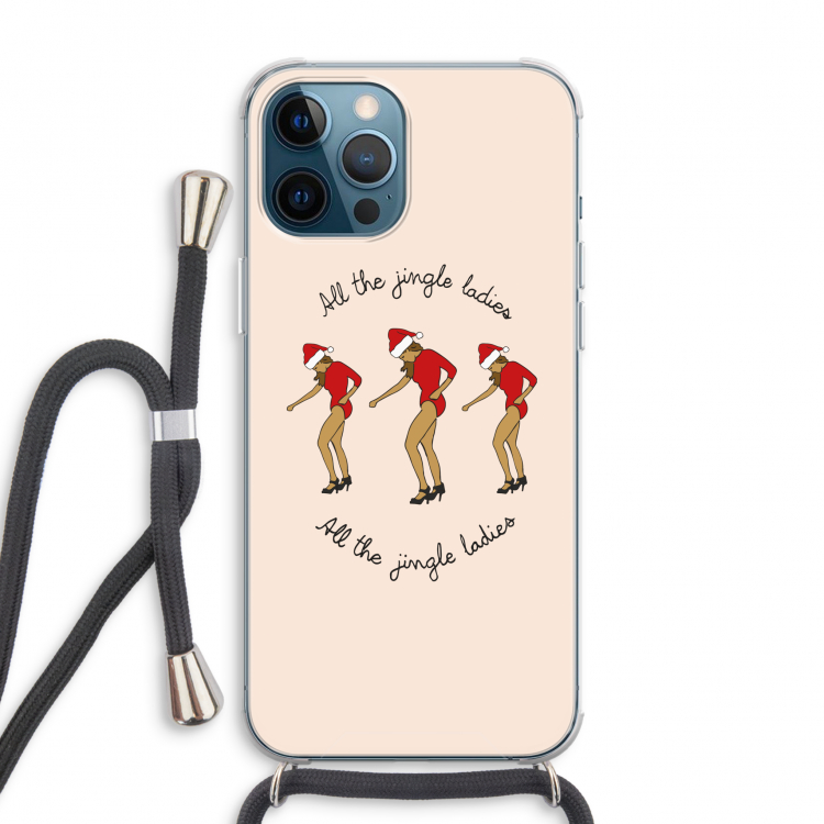 Jingle Ladies: iPhone 12 Pro Max Transparant Hoesje met koord
