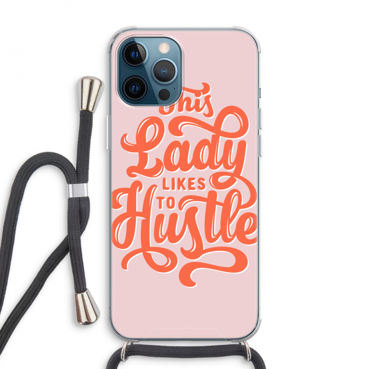 Hustle Lady: iPhone 12 Pro Max Transparant Hoesje met koord