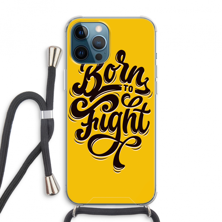 Born to Fight: iPhone 12 Pro Max Transparant Hoesje met koord