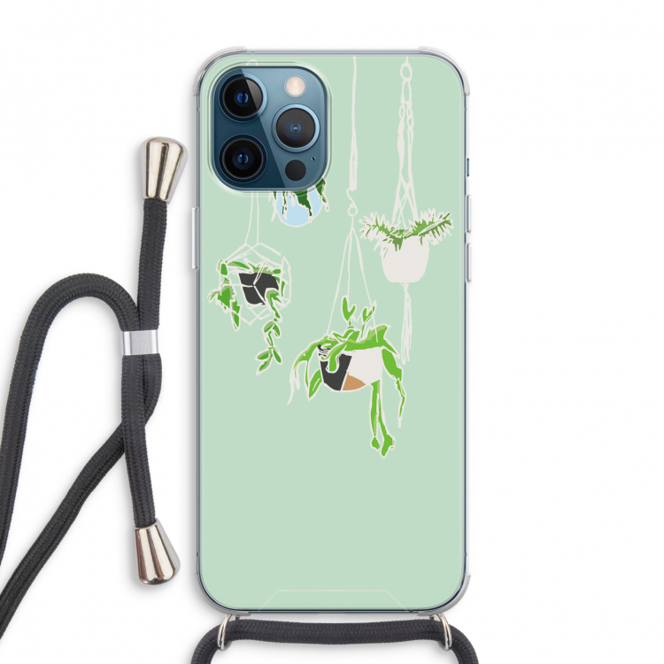 Hang In There: iPhone 12 Pro Max Transparant Hoesje met koord