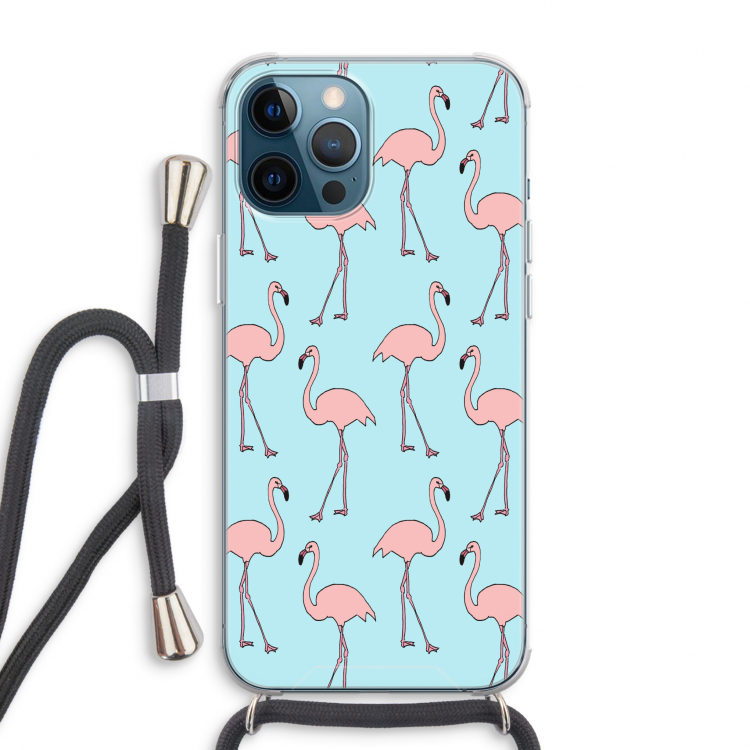 Anything Flamingoes: iPhone 12 Pro Max Transparant Hoesje met koord