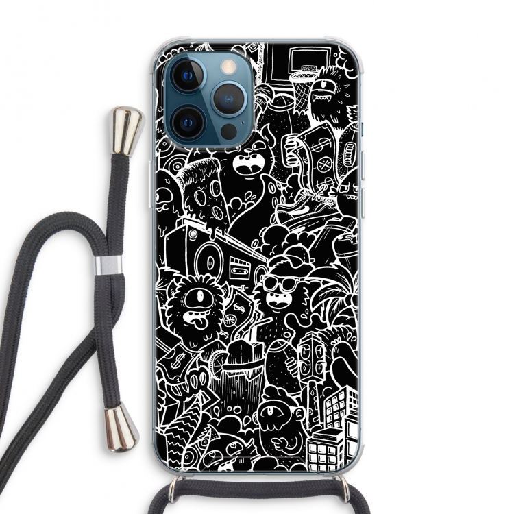Vexx Black City : iPhone 12 Pro Max Transparant Hoesje met koord
