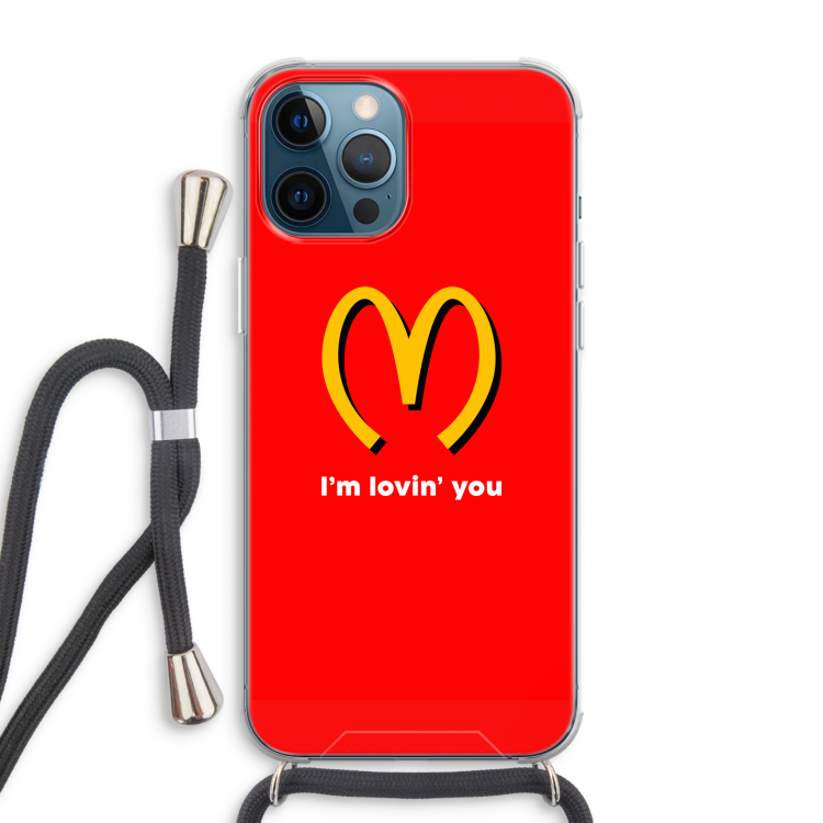 I'm lovin' you: iPhone 12 Pro Max Transparant Hoesje met koord