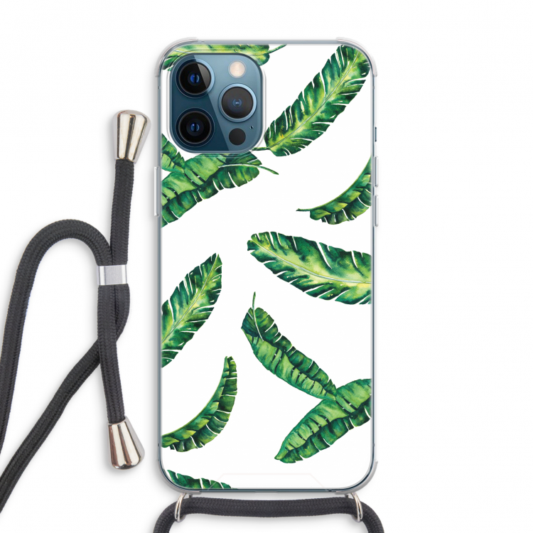 Lange bladeren: iPhone 12 Pro Max Transparant Hoesje met koord