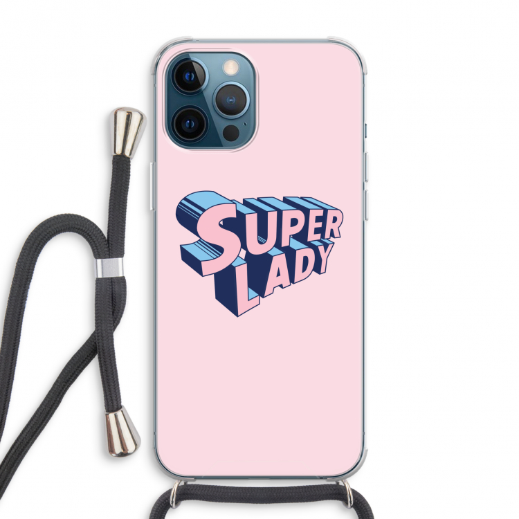 Superlady: iPhone 12 Pro Max Transparant Hoesje met koord