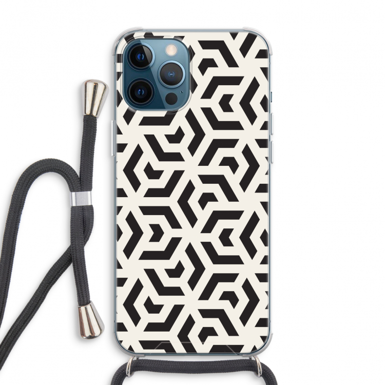 Crazy pattern: iPhone 12 Pro Max Transparant Hoesje met koord