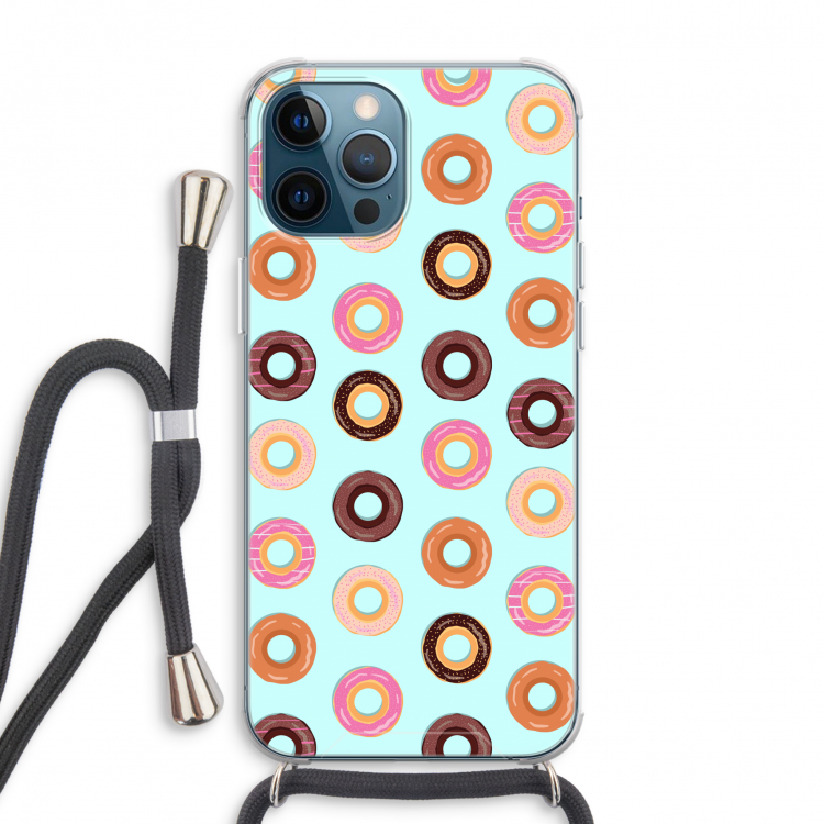 Donuts: iPhone 12 Pro Max Transparant Hoesje met koord