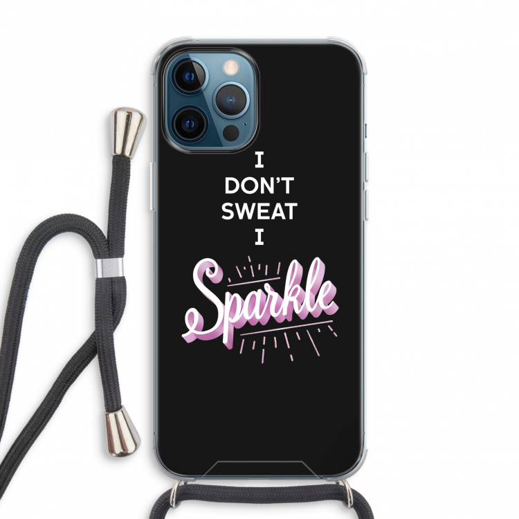 Sparkle quote: iPhone 12 Pro Max Transparant Hoesje met koord