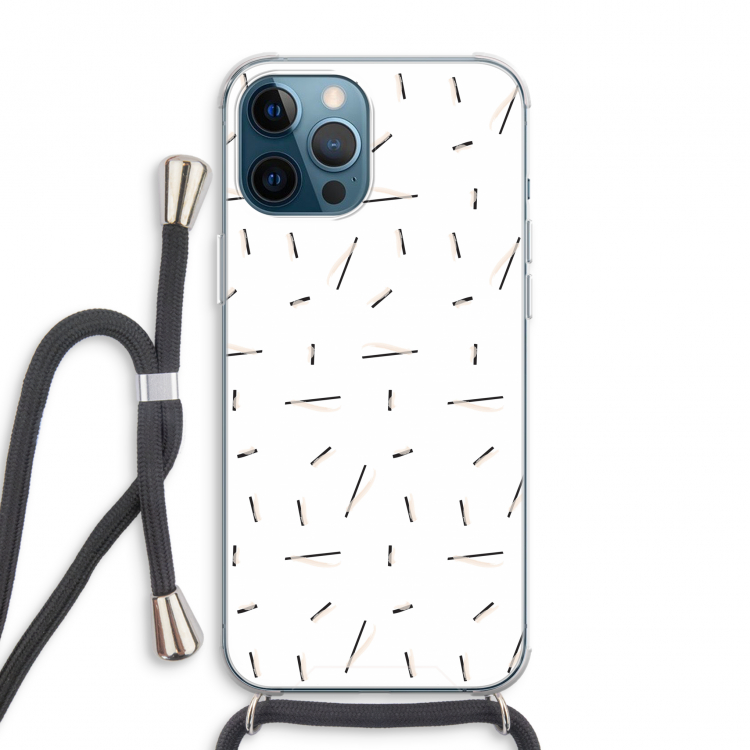 Hipster stripes: iPhone 12 Pro Max Transparant Hoesje met koord