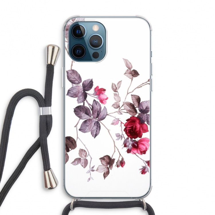 Mooie bloemen: iPhone 12 Pro Max Transparant Hoesje met koord