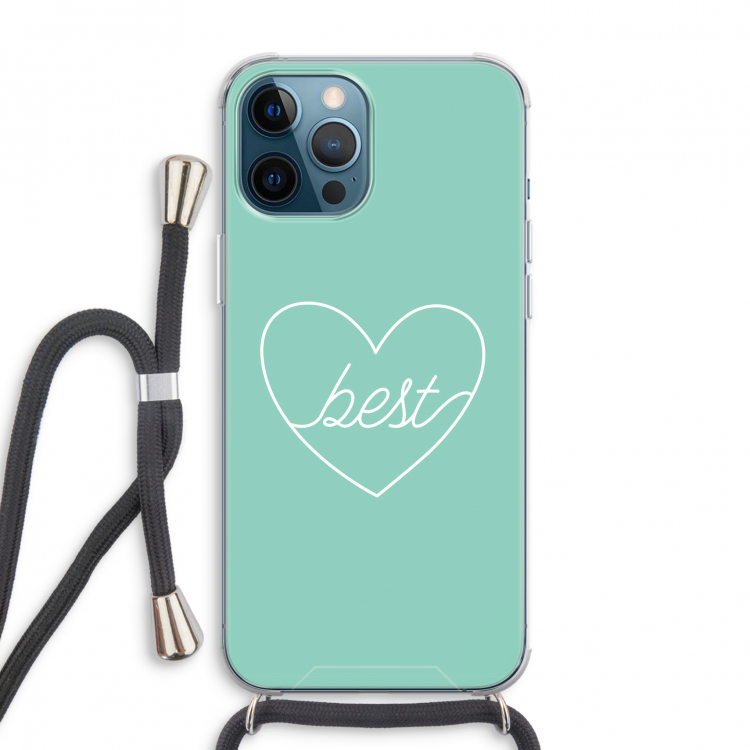 Best heart pastel: iPhone 12 Pro Max Transparant Hoesje met koord