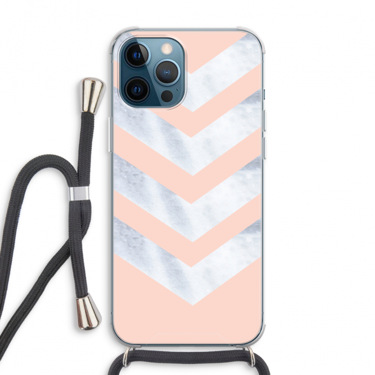 Marmeren pijlen: iPhone 12 Pro Max Transparant Hoesje met koord