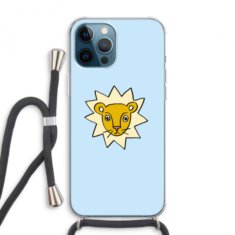 Kleine leeuw: iPhone 12 Pro Max Transparant Hoesje met koord
