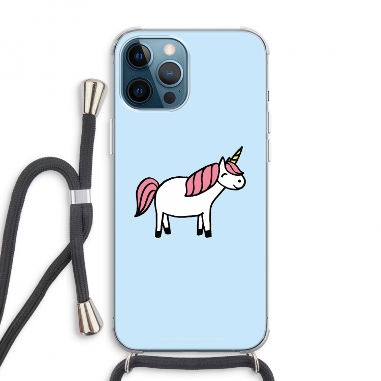 Eenhoorn: iPhone 12 Pro Max Transparant Hoesje met koord