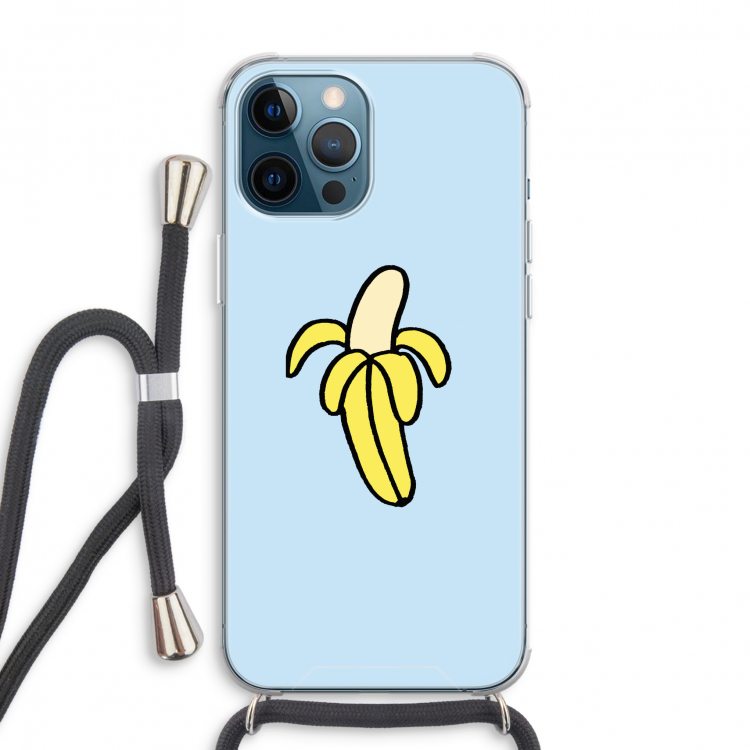 Banana: iPhone 12 Pro Max Transparant Hoesje met koord