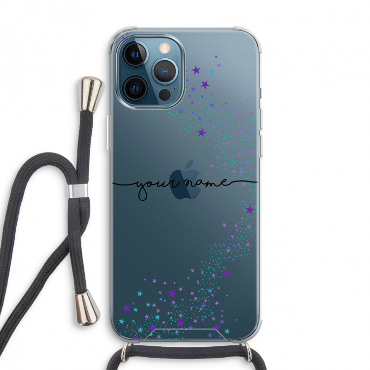 Sterren: iPhone 12 Pro Max Transparant Hoesje met koord