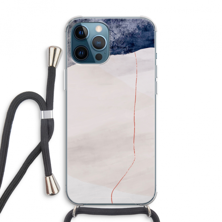 Stone White: iPhone 12 Pro Max Transparant Hoesje met koord