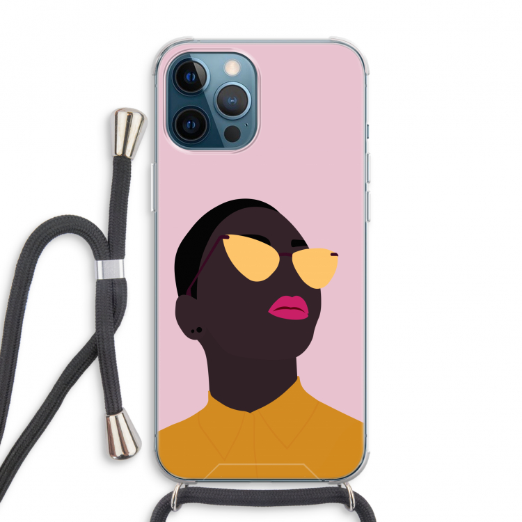 Yellow glasses: iPhone 12 Pro Max Transparant Hoesje met koord