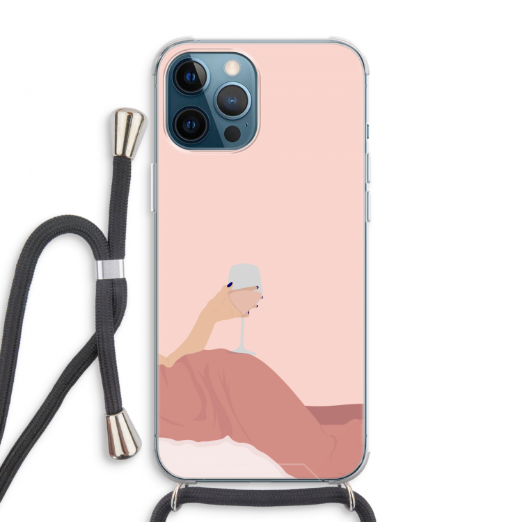 Wine: iPhone 12 Pro Max Transparant Hoesje met koord