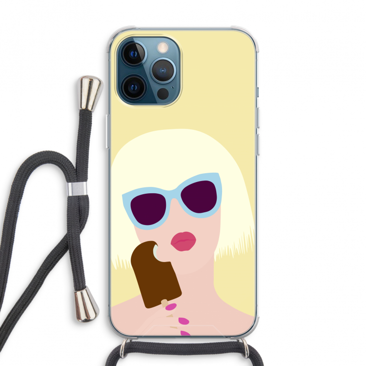 Ice cream: iPhone 12 Pro Max Transparant Hoesje met koord