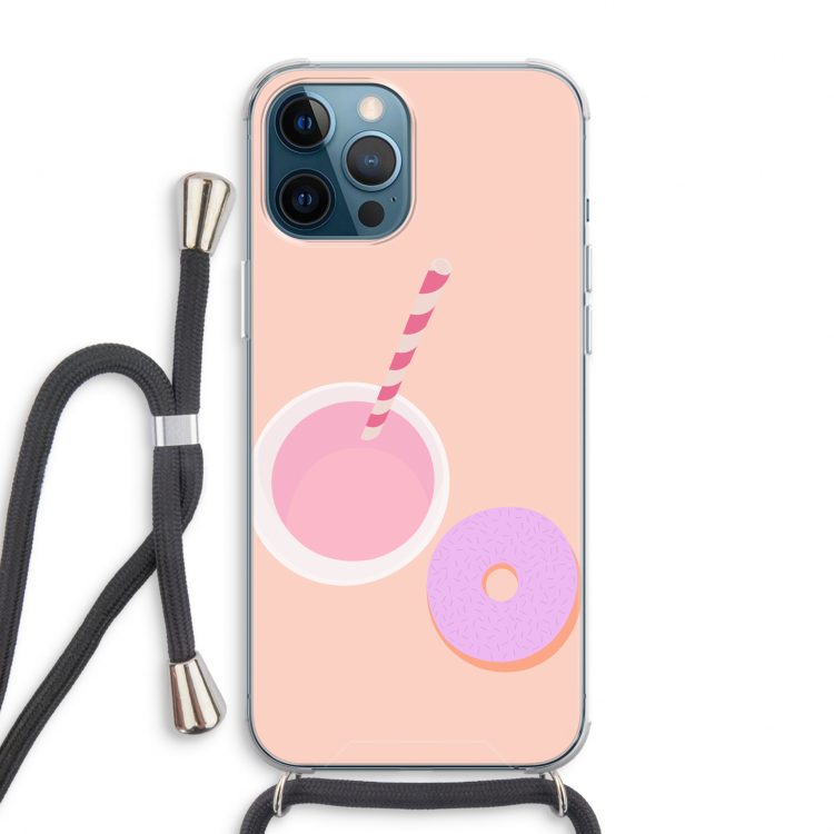 Donut: iPhone 12 Pro Max Transparant Hoesje met koord