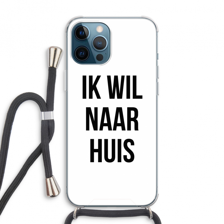 Ik wil naar huis: iPhone 12 Pro Max Transparant Hoesje met koord