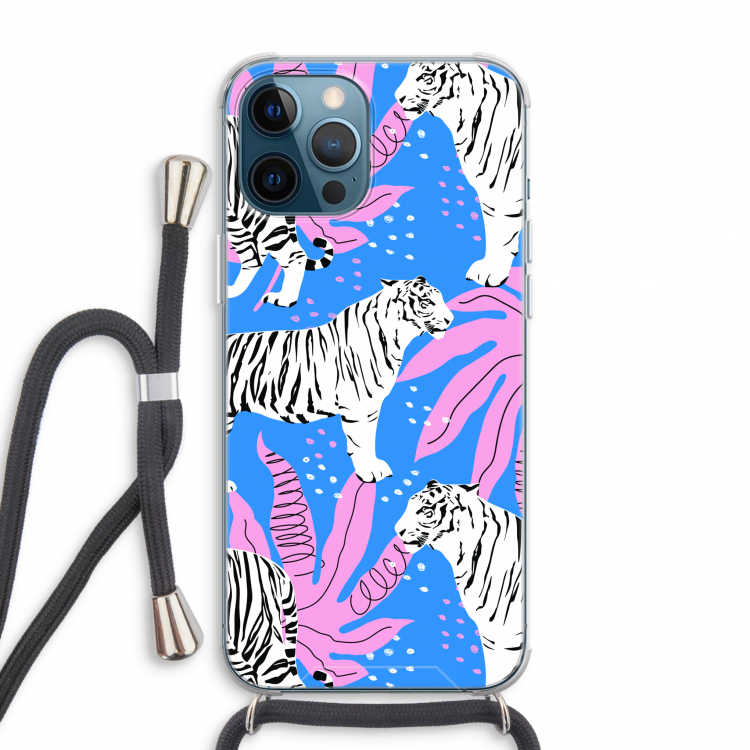 Tijger: iPhone 12 Pro Max Transparant Hoesje met koord