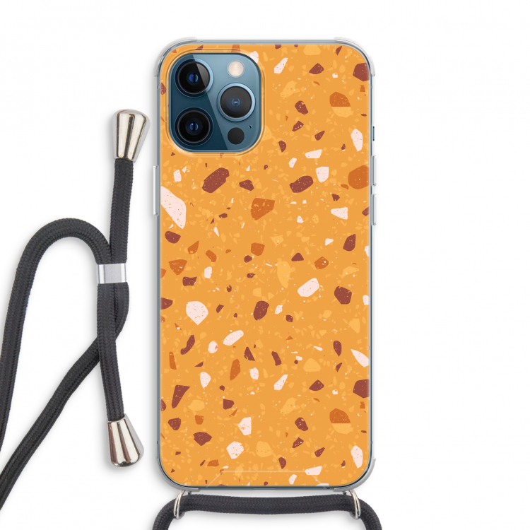 Terrazzo N°24: iPhone 12 Pro Max Transparant Hoesje met koord