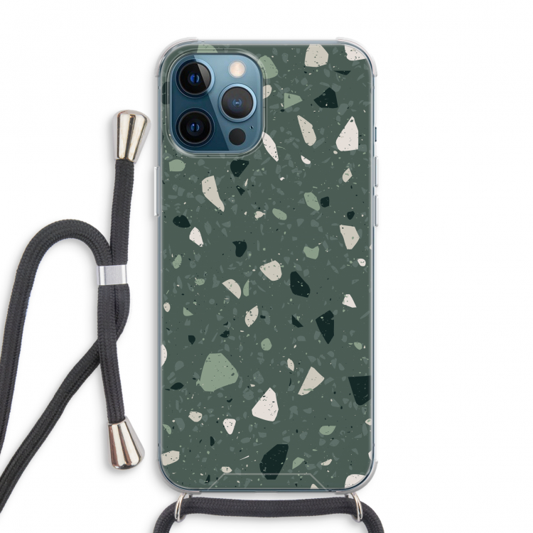 Terrazzo N°19: iPhone 12 Pro Max Transparant Hoesje met koord
